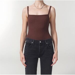 NWT Citizens of Humanity Harper Bodysuit Size XL In Bronze Brown Anthropologie